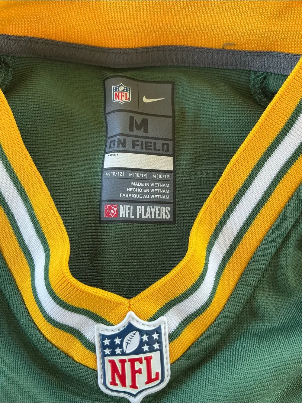 Nike NFL Green Football Jersey with Yellow & White Trim - Medium